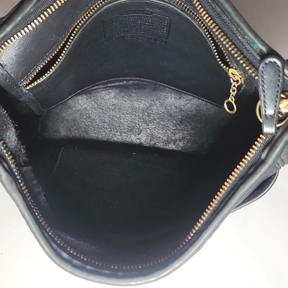 Vintage Coach Slim Black Leather Duffle Tote Shoulder Bag 9060 - Picture 6 of 16